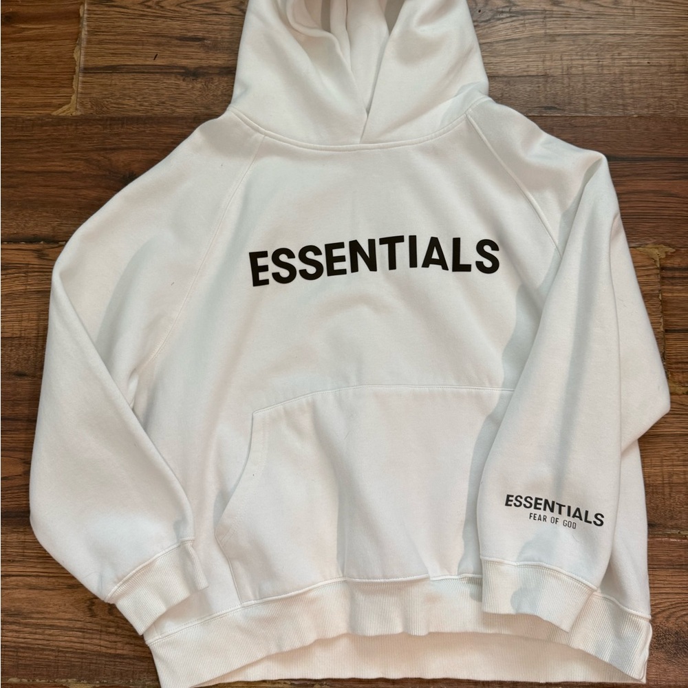 Fear of God Essentials White Hoodie